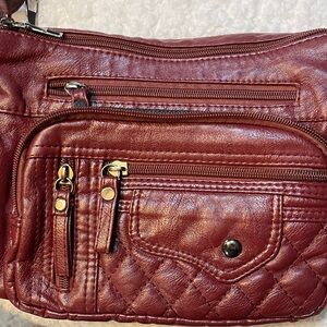 Elegant Burgundy faux Leather Shoulder Bag so soft